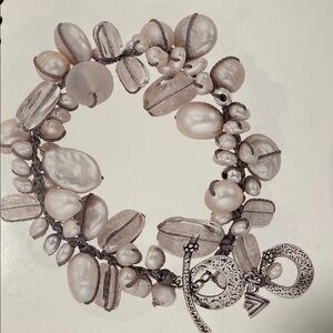 SILPADA-STERLING SILVER ,Quartz& Pearl bracelet
